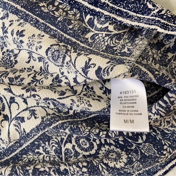 MARIO Serrani blue white midi dress bohemian lightweight floral pattern medium - Picture 6 of 11